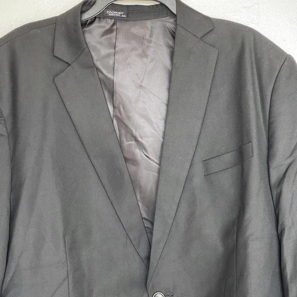 Coofandy Mens Blazer Size XXL Sport Jacket One Button Black Suit Wedding Formal